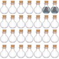 thumbnail image 1 of Mini botellas de vidrio con corcho, paquete de 100, colgante de botella de deseos redondo y plano de 1 ml, viales pequeños transparentes para manualidades, adornos de perfume, accesorios de teléfono p, 1 of 5