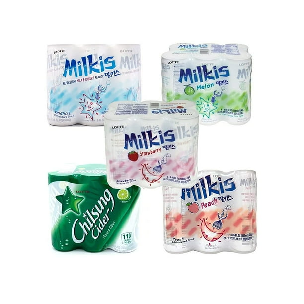Korean Soft Drink Variety 30Pack by Lotte (Milkis, Chilsung Cider, 2