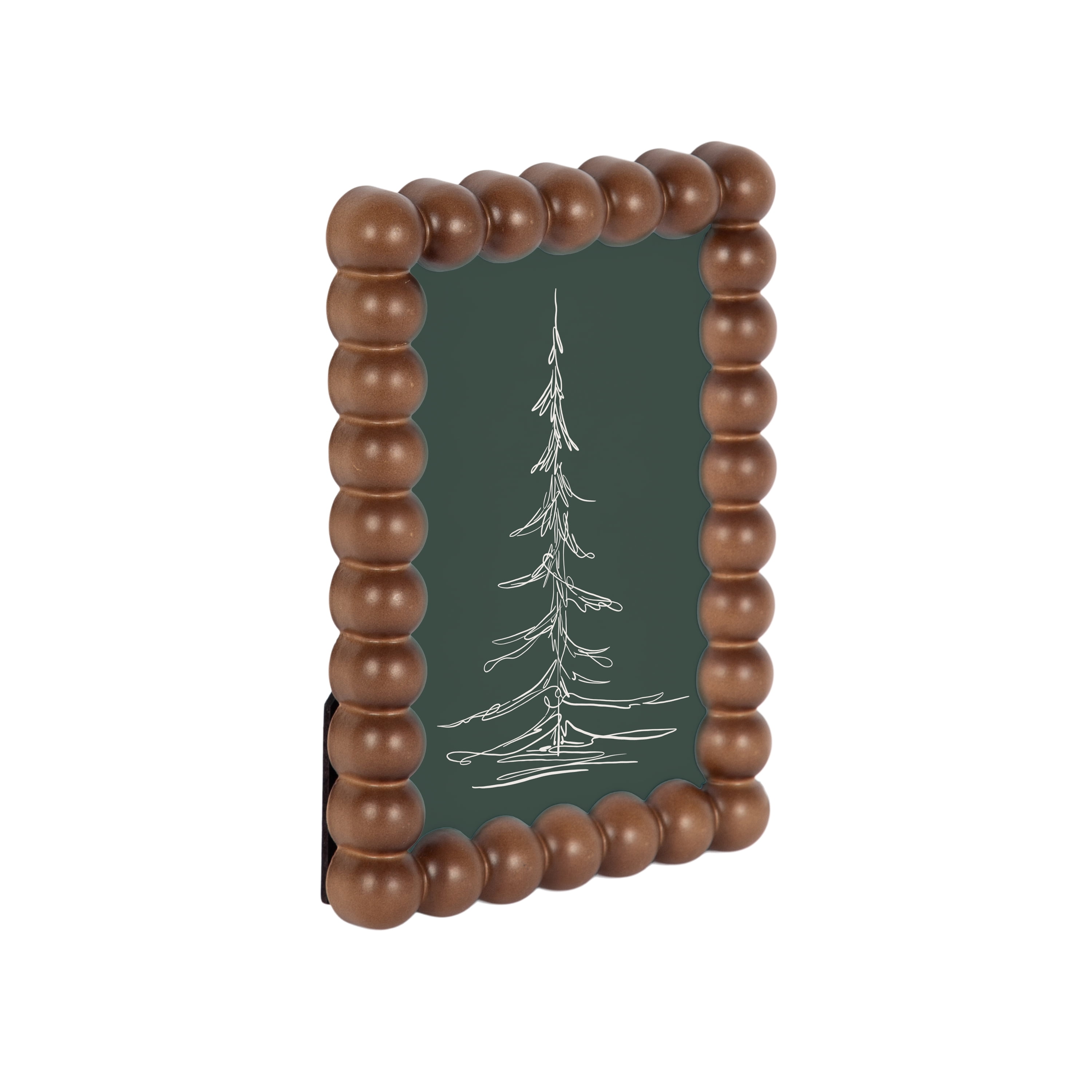 DesignOvation – 4x6 Picture Frame – Beaded Medium Walnut Tabletop Photo Frame