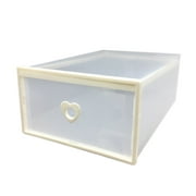 YellowDell Women'S Drawer Type Transparent Shoe Box Thick Plastic Edging Storage Shoe Box white