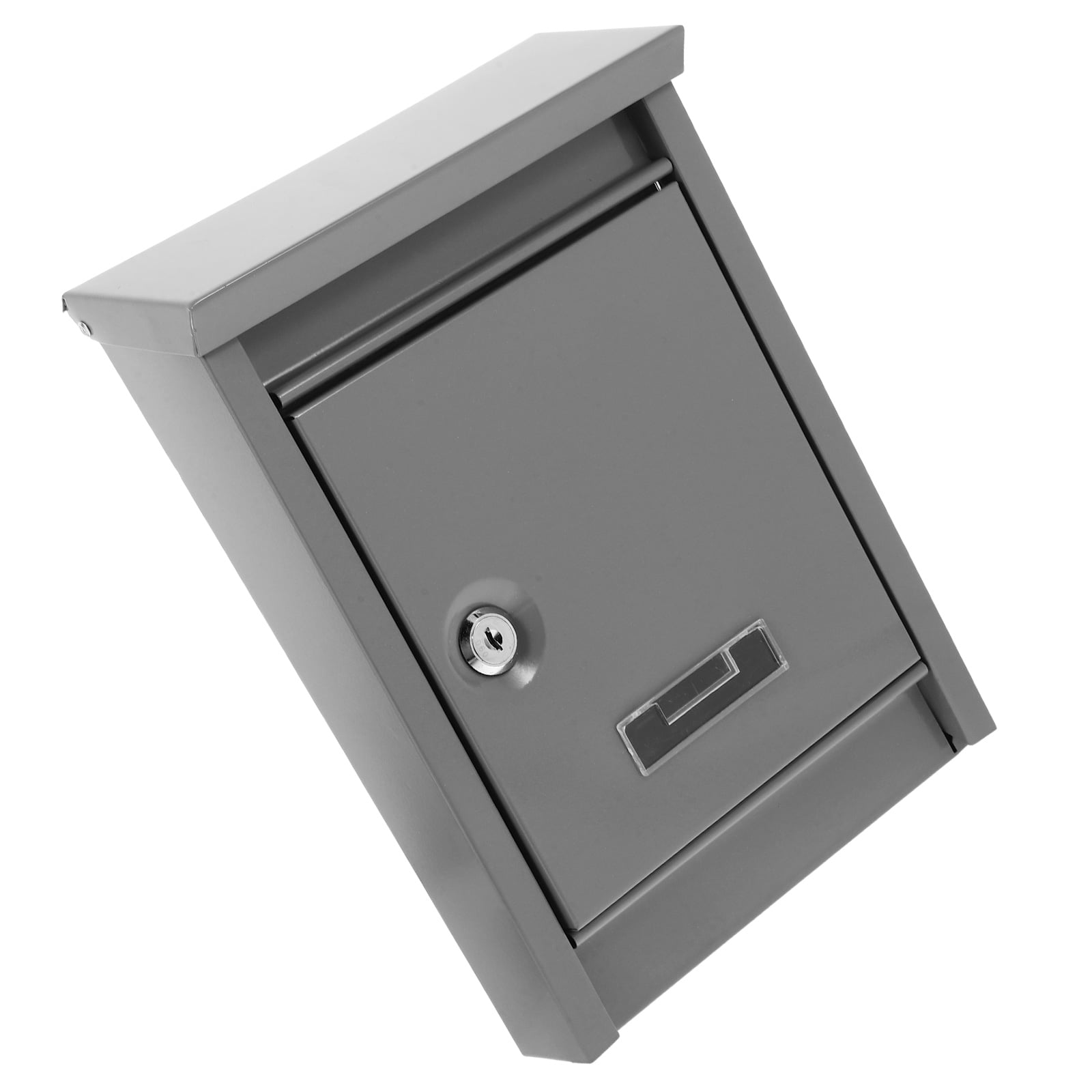 HEALEEP Grey Outdoor Iron Mailbox with Lockable Storage, Large Capacity, Weather-Resistant Design for Secure Home Use