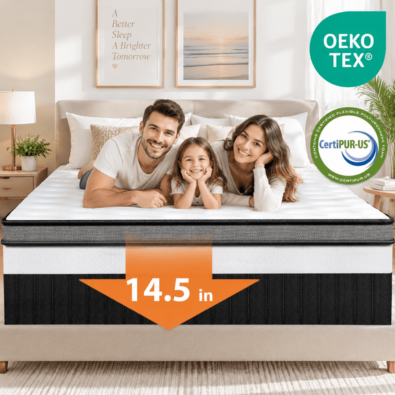 14 Inch King Mattress, Gel Memory Foam Mattress with 3-Layer Foam System & Individual Pocket Springs, Medium Firm Mattress with Pressure Relief, Cooling Breathable Cover, Mattress in a Box