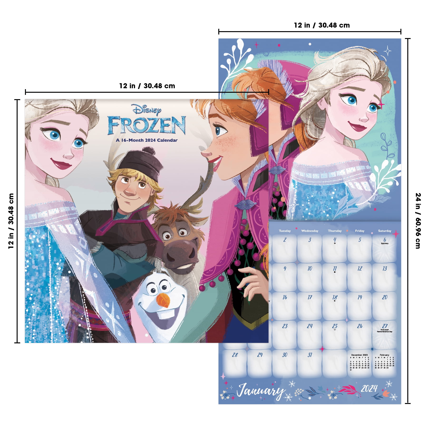 Trends International Inc. 2023-24 Wall Calendar 12x12 Disney Frozen