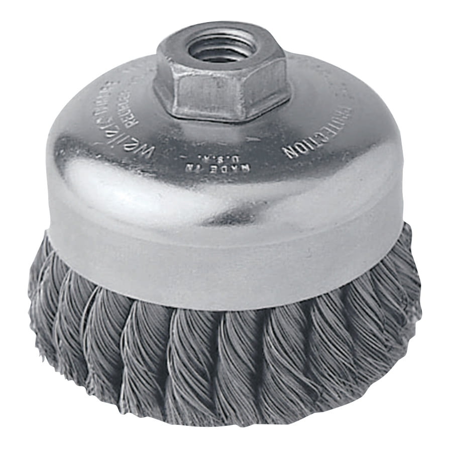 Single Row HeavyDuty Knot Cup Brush, 4 in Dia., 5/811 UNC, .023