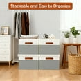 thumbnail image 2 of Storage Bins with Lids, 2 Pack Extra Large Blanket Storage Baskets with Lids, Closet Organizers Bins for Living Room, Nursery, Gray and White, 2 of 10