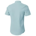 thumbnail image 3 of Ma Croix Mens Short Sleeve Slim Fit Button Down Solid Color Stretch Premium Dress Shirts, 3 of 4