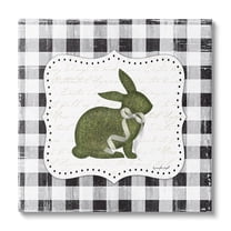 Festive Easter Bunny Ribbon Spring Plaid Pattern Animals & Insects Graphic Art Gallery-Wrapped Canvas Print Wall Art