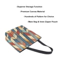 thumbnail image 3 of FORMRS Womens Canvas Tote Bag with Zipper Inner Pocket Shoulder Handbag, Beige Geometric, 3 of 7