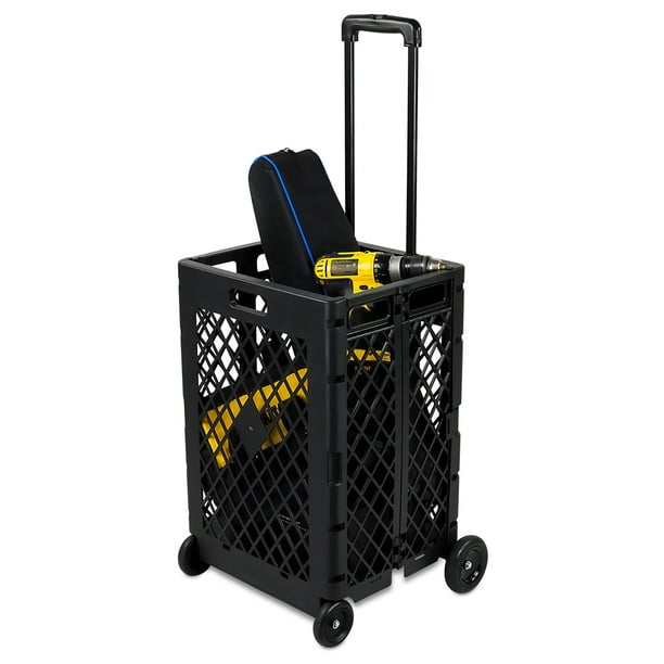 MountIt! Mesh Rolling Utility Cart Folding and Collapsible Hand