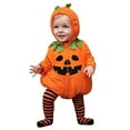 thumbnail image 3 of MuXiKeJi Clothes Halloween Pumpkin Bodysuit Toddler For Cute Baby,Halloween Pumpkin Outfit Toddler 2025, Unisex Kids Sets For Boys Girls,Halloween Clothes Romper Tops Hat Footies, 3 of 10