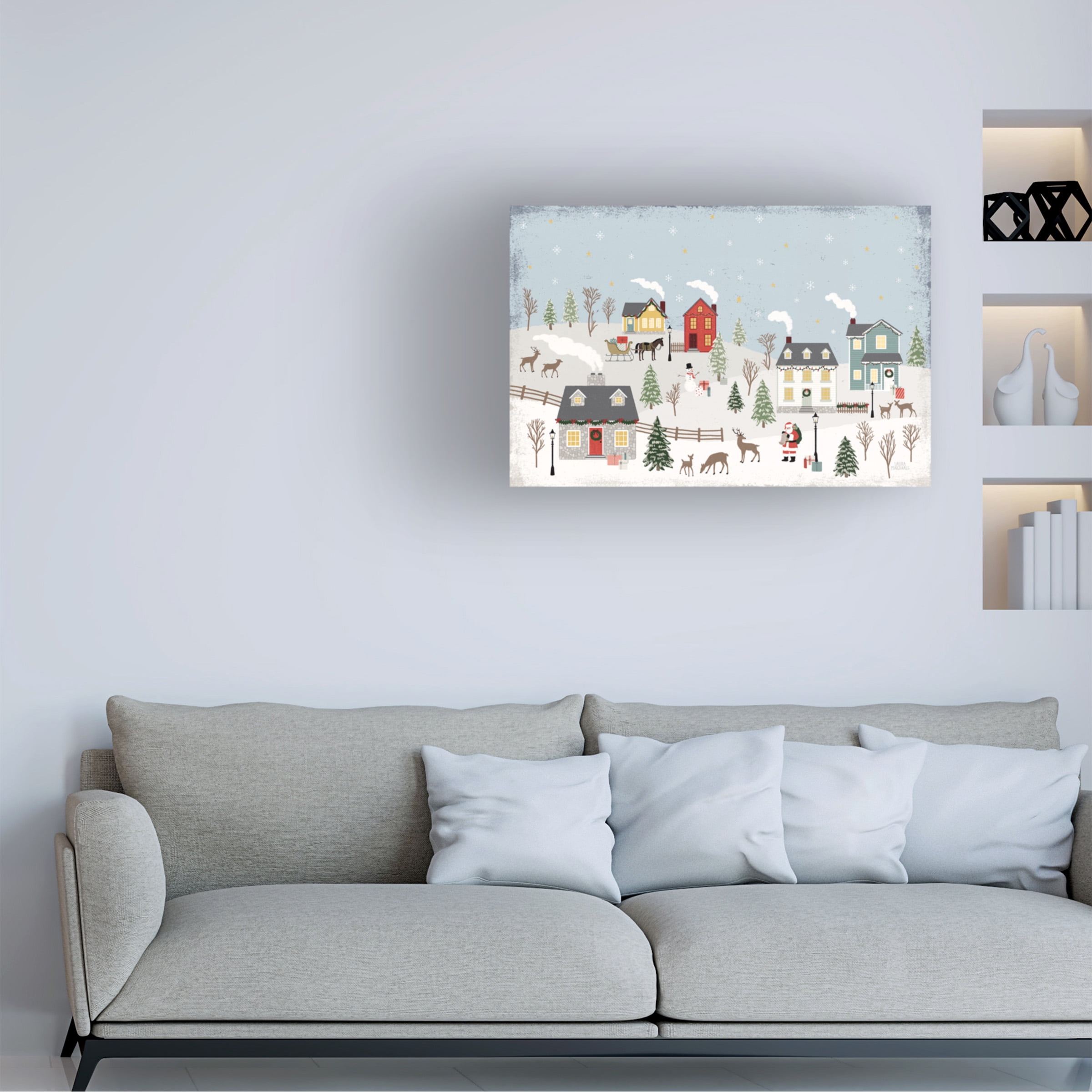 Laura Marshall 'Christmas Village II Day' Canvas Art