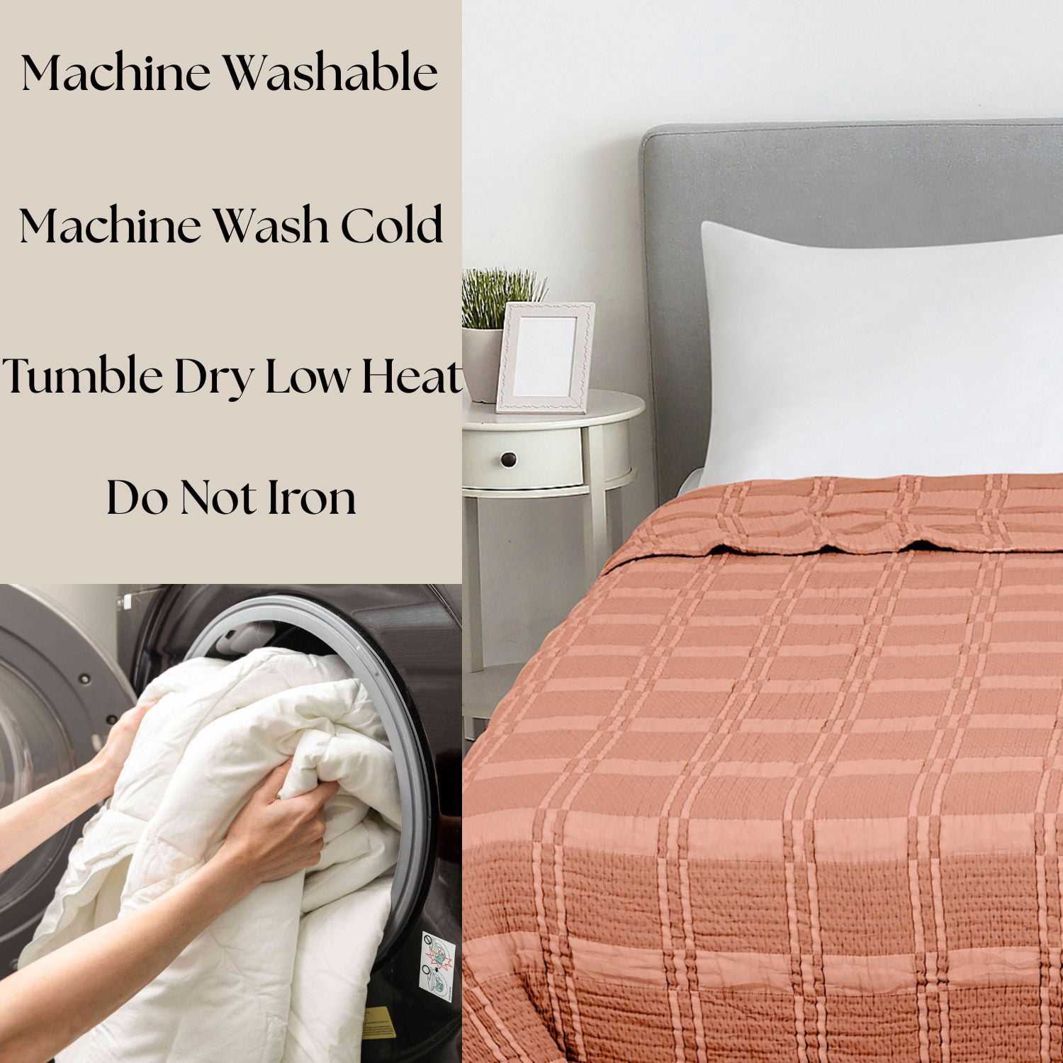 Mainstays Cloud Matelasse Quilt, Terracotta, Full/Queen
