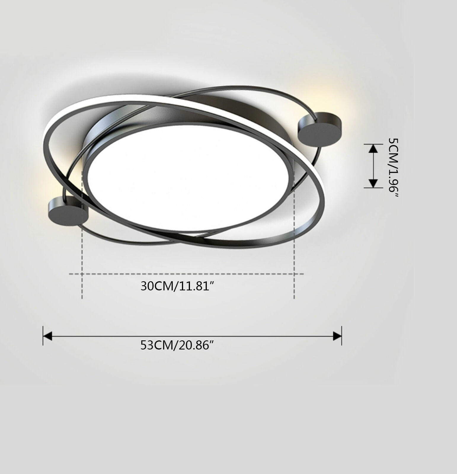 Remote Control Modern LED Ceiling Light Fixture Flush Mount Dimmable Pendant Lamp 28W