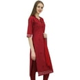 thumbnail image 4 of Atasi Readymade Salwar Pants Maroon Embroidered Cotton Salwar Kameez Suit Indian Dress - 26, 4 of 7