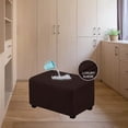 thumbnail image 6 of LKJYER Waterproof Ottoman Cover Rectangle, Stretch Ottoman Slipcovers Suede Footstool Protector Covers Elastic Soft Storage Ottoman Slipcover for Cats Dogs, 6 of 7