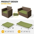 thumbnail image 3 of Snubbull 3 Pack, 36"x 18" Outdoor Patio Seat Cushions Replacement Covers Fit for 4 Pieces 4-Seater Wicker Rattan Patio Conversation Set Loveseat Chair Couch Furniture, Cover Only,Light Green, 3 of 8