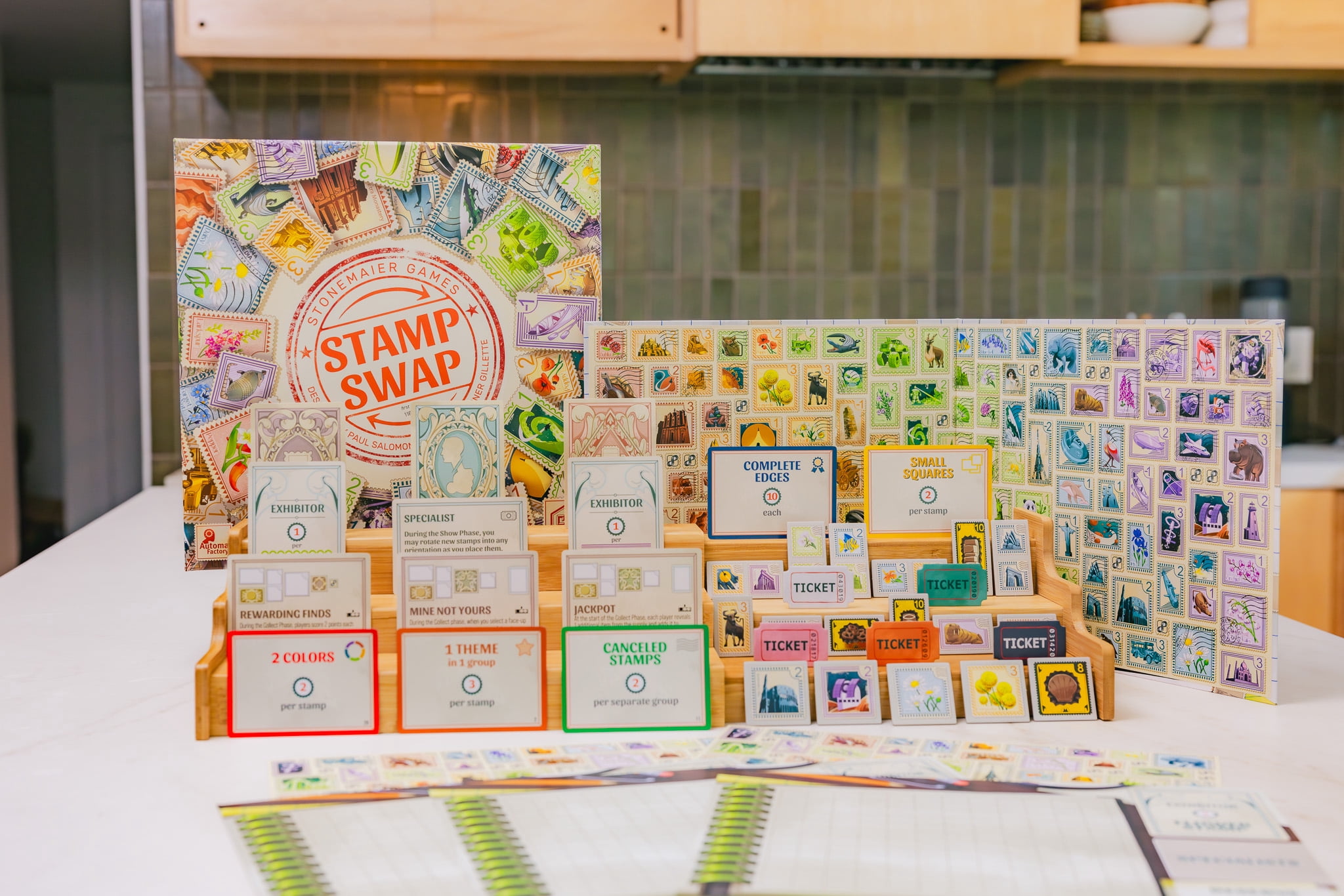 Stamp Swap by Paul Salomon - Competitive Stamp Collecting Strategy Board Game from Stonemaier Games