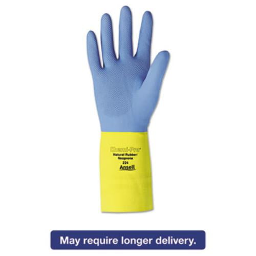 Ansell 22410 Chemi-pro Neoprene Gloves, Blue yellow, Size 10, 12 Pairs by Ansell