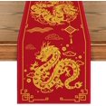 Linjieee 2024 Chinese Zodiac Dragon Table Runner For Spring Festival