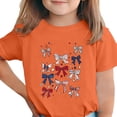 thumbnail image 3 of oelaio Kids Graphic Tees Boys Girls American Flag Shirt 4th of July Celebration Tee Independence Day Patriotic Tops Orange 160, 3 of 7