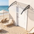 thumbnail image 6 of FENGFAN 39"x30" Modern Polycarbonate Window Door Awning UPF50+ Waterproof Windproof Gray with Aluminum Reinforced Bars 1-Pack, 6 of 7