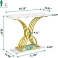 thumbnail image 5 of DEXTRUS 39" Console End Table with Faux Marble Top,  Side Table for Living Room, Entryway, Gold, 5 of 7