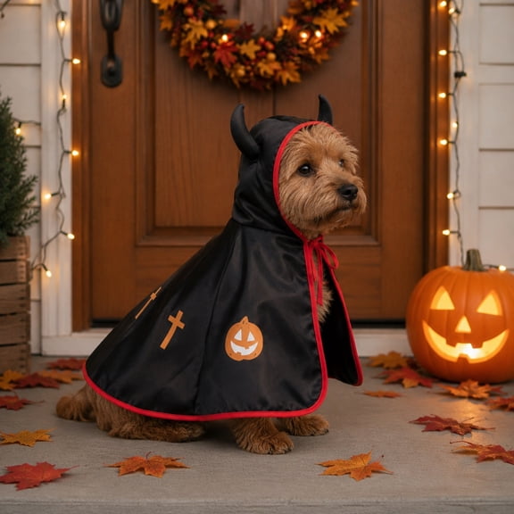 Halloween Costume for Pets Cat and Dog Cape, Funny Cosplay Magic Cloak with Adjustable Tie Design, Lightweight Festive Dress‑Up Outfit for Small Medium Pets Holiday Party Decoration