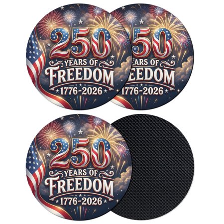 Anniversary Coasters Set of 4 Absorbent Coasters for Drinks American Flag Fireworks USA Patriotic Coaster for Desk Coffee Table Protection Home Decor House Warming Gifts 4