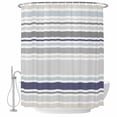 thumbnail image 2 of Gray Stripe Waterproof Fabric Shower Curtain,Modern Abstract Art Navy Blue Striped Rustic Waterproof Fabric Shower Curtain for Bathroom Curtains Bathtubs Shower Curtains with 12 Hooks Small 36x78in, 2 of 8