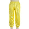 thumbnail image 3 of Manyakai Boys Girls Shiny Metallic Dance Pants Leggings Glittery Trousers Bell Bottoms Jazz Hip Hop Gold 110, 3 of 6