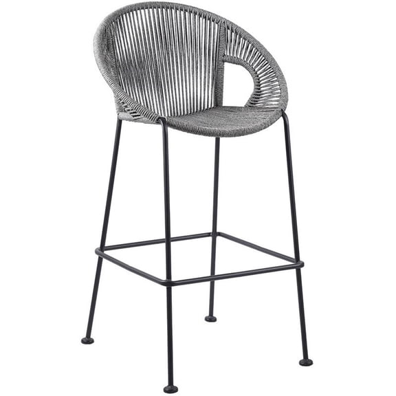 Acapulco 30" Indoor Outdoor Steel Bar Stool with Grey Rope
