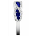 thumbnail image 4 of Dazzlingrock Collection 10K Round Blue Sapphire & White Diamond Bridal Anniversary Wedding Swirl Ring, White Gold, Size 7.5, 4 of 4