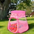 thumbnail image 3 of Costway Carpa playera con pelotas 120x80cm Carpa desplegable para niños con 100 pelotas y una bolsa rosa, 3 of 7