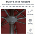 thumbnail image 4 of Abba Patio 6.5'x10'  Rectangular Outdoor Patio Umbrella, 6 Ribs-Dark Red, 4 of 9