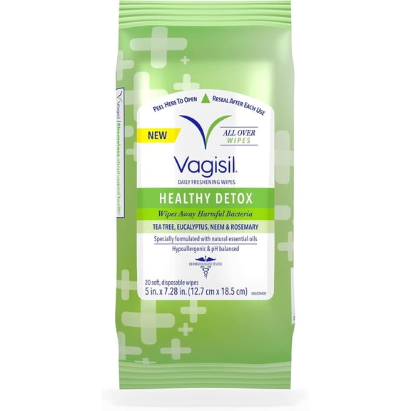 Vagisil Healthy Detox Daily Freshening Wipes, 20 Ea
