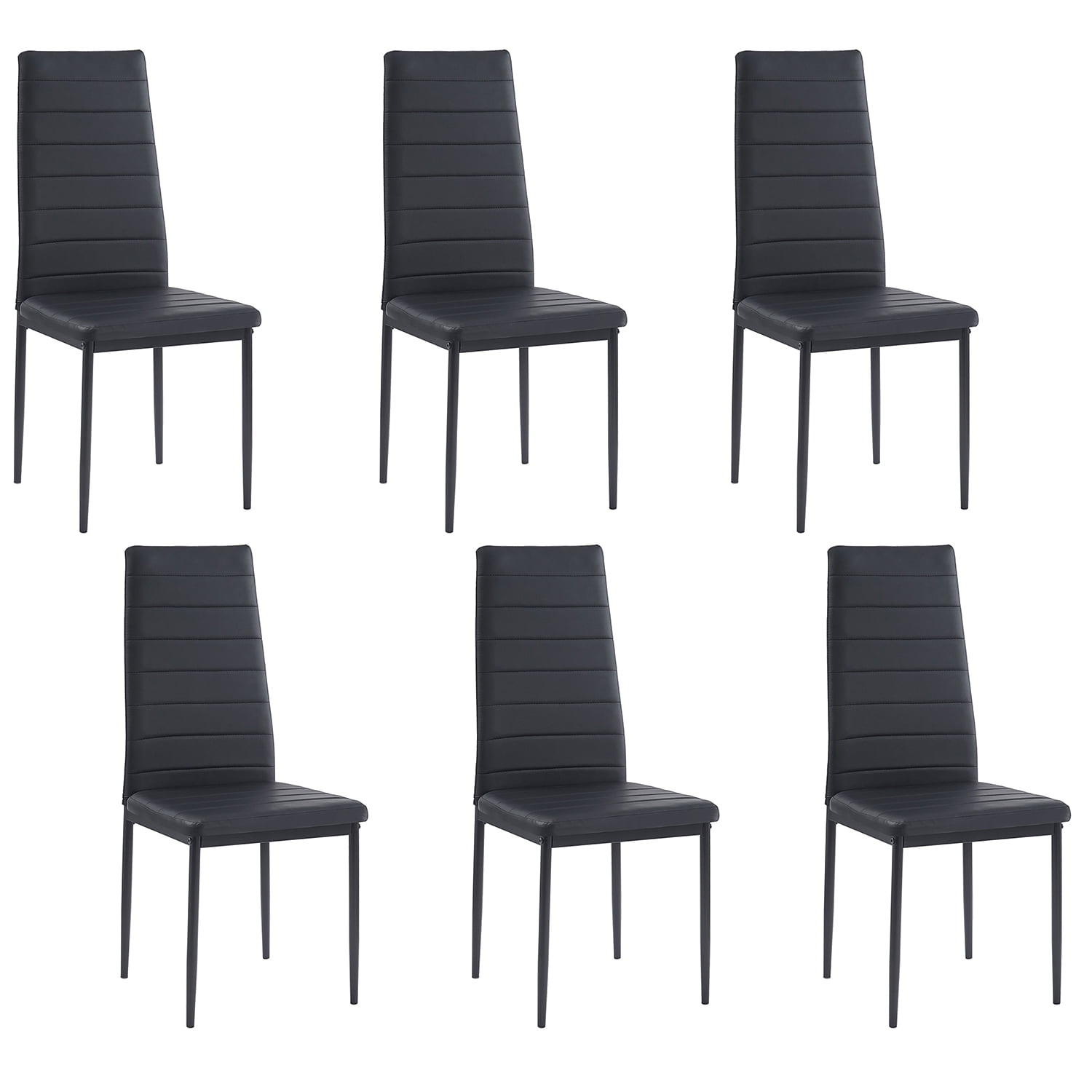 Dining Chair Set of 6, ROZHOME Modern Kitchen Chairs PU Side Chairs