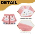 thumbnail image 3 of Kids Fingerless Gloves Convertible Flip Top Gloves Winter Warm Knit Half Finger Mitten for Kids - pink, 3 of 6
