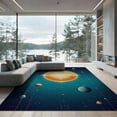 thumbnail image 2 of ODIKA 8'x10' Washable Area Rug Non-Slip Chair-Friendly Mat System Galaxy Celestial Bodies Orbital Path Astronomy Poster for Dining Room, Large Office, Lounge, 2 of 7