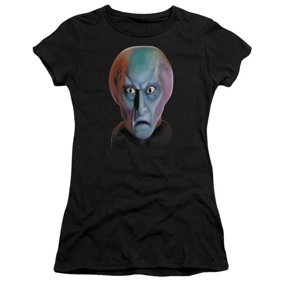 Star Trek Balok Head Junior Women's Sheer T-Shirt Black