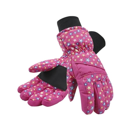 

Lullaby Kids Ski Gloves Waterproof Kids Thinsulate Lined Winter Snow Gloves S