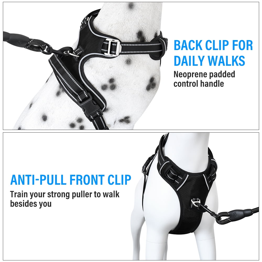 Plutus Pet No Pull Dog Harness, Release at Neck, Adjustable Reflective Dog Vest Harness, Soft Padded with Easy Control Handle, for Small Medium Large Dogs
