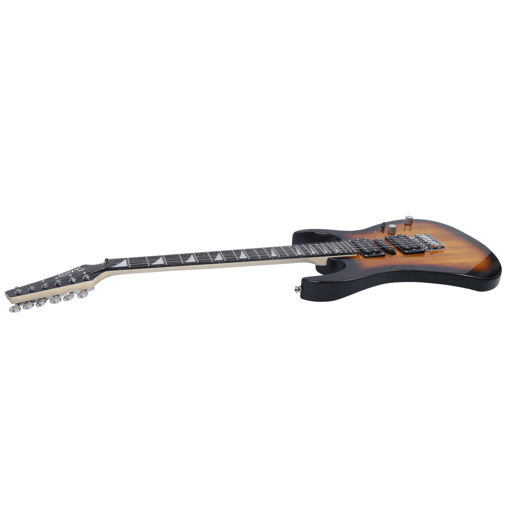 Tcbosik Electric Guitar Kit with 20W Amplifier, Beginner Starter Set with Bag, Strap, Plectrum, Amp Wire, Tremolo Arm and Wrench Tool, Sunset Color