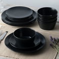 thumbnail image 2 of Noritake Colorscapes BoB Swirl (Black on Black) 12-Piece Coupe Dinnerware Set, Service for 4, 2 of 7