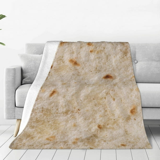 Balery Tortilla Manta de Felpa Suave y Acogedora – Cobija de Franela Aterciopelada para Cama, Lavable y Cálida para Sofá, Mascotas, Transpirable-50"x40"
