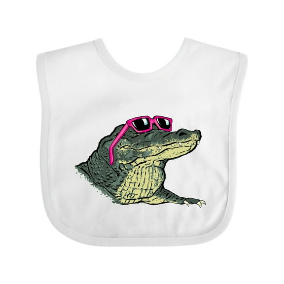 Inktastic Sunny Gator in Pink Sunglasses Boys or Girls Baby Bib