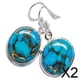 thumbnail image 1 of Pendiente Circular de Turquesa Azul Salvador 2 piezas Diseño Vintage, 1 of 9