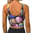 thumbnail image 3 of Bixox Women's Easter Eggs1 Pattern Fitness Navel Tank Top U-Back Yoga Tank Top Sweatshirt Sports Bra, 3 of 7