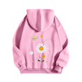 thumbnail image 4 of Graphic Hoodie for Women Cute Flower Print Long Sleeve Preppy Y2K Oversized Pullover Casual Lounge Hooded with Pocket, 4 of 5