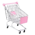 thumbnail image 1 of Hand Push Shopping Cart Supermarket Trolley Pink 14.5, 1 of 9