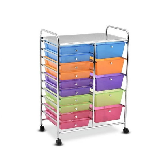 Resenkos Filing Cabinet Office Drawers, Office Storage Cabinet,15 Drawers Rolling Storage Cart Organizer
